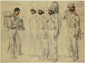 Jacob Kotscheroffskoy, Tschumarinoff Semianoffs, Lumpoff Ismailoff, Sokoloff Feldwebel Gewdokimoff da Franz Krüger