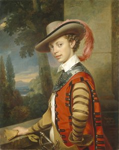 Ritratto del principe Nikolai Saltykov in costume, 1850 da Franz Krüger