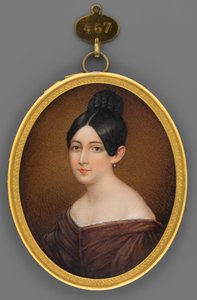 Ritratto di giovane donna in abito marrone da Franz Krüger