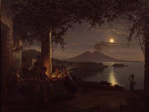Veduta notturna della Baia di Napoli da Franz Ludwig Catel