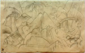 Paesaggio montano con ponte (Tirolo) da Franz Marc