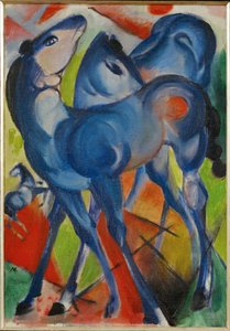 Puledre blu (dipinto su tela) da Franz Marc