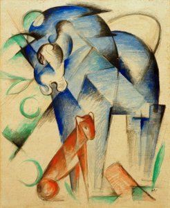 Animali fantastici (Cavallo blu e cane rosso)