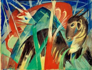 Animali fantastici I (Composizione di animali I) da Franz Marc
