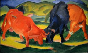 Mucche che combattono, 1911 da Franz Marc