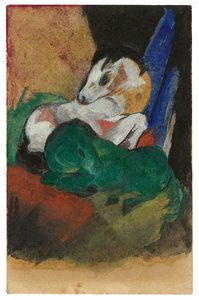 Cavallo verde e bianco. Cartolina a Elisabeth Macke
