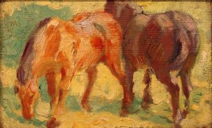 Piccolo quadro di cavalli da Franz Marc