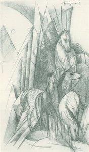 Composizione di cavalli e forme astratte da Franz Marc