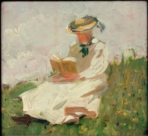Donna che legge nel verde da Franz Marc