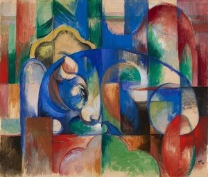 Toro sdraiato da Franz Marc