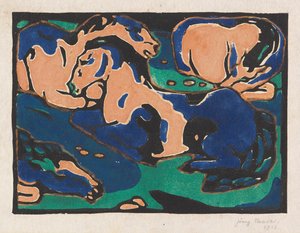 Cavalli a riposo, 1911-1912 da Franz Marc