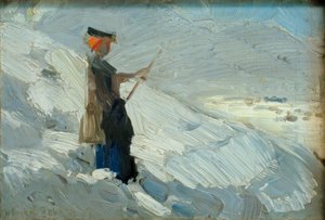 Donna in piedi in un paesaggio invernale da Franz Marc