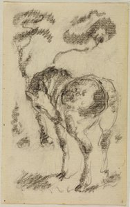 Cavallo in piedi con alberi da Franz Marc