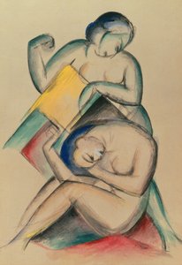 Due donne nude, c.1910-15 da Franz Marc