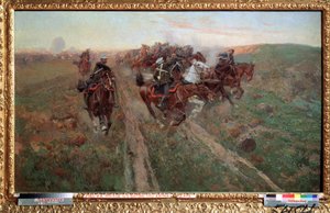 Scena della battaglia di Kuryuk Dara, luglio 1854 da Franz Roubaud