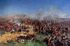 La battaglia di Borodino del 26 agosto 1812. Terzo attacco francese, 1913 da Franz Roubaud