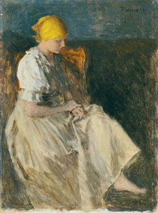 Ragazza seduta da Franz Rumpler