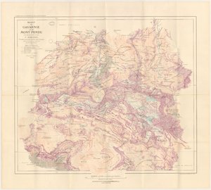 Carta del massiccio di Gavarnie e del monte perduto edita nel 1914 da Franz Schrader