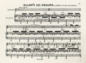 Note iniziali di Ave Maria di Franz Schubert (1797-1828) da Franz Schubert