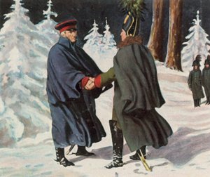 Negoziati tra Yorck e il generale russo Diebitsch, 25 dicembre 1812 (litografia a colori ingrandita)