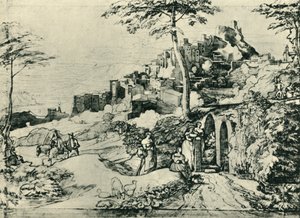 Donne presso una fontana a Olevano, vicino a Roma, Italia da Franz Theobald Horny
