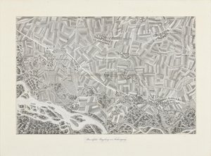 Mappa prospettica del Marchfeld. Dintorni di Sachsengang da Franz Xaver Schweickhardt