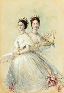Ritratto della zarina Maria Feodorovna e sua sorella Alexandra, principessa del Galles da Franz Xaver Winterhalter