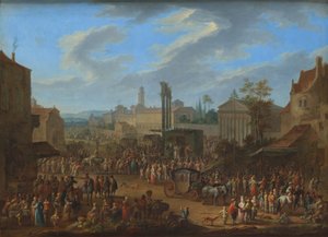 Fiera con tempio e albero di maggio