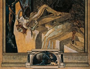 Austria, Vienna, Illustrazione della Divina Commedia di Dante Alighieri (Inferno, Canto XXII) di Franz von Bayros, (dettaglio) da Franz von Bayros (1866 1924)