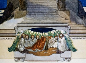 E nuova progenie discende dal cielo, Purgatorio, canto XXII, Divina Commedia di Dante Alighieri, illustrazione di Franz von Bayros (1866-1924), Vienna da Franz von  Bayros