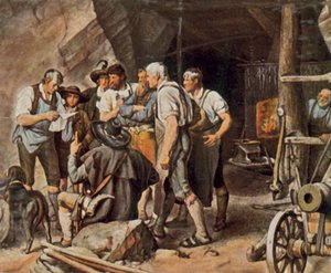 Prima della rivolta in Tirolo da Franz von (after) Defregger