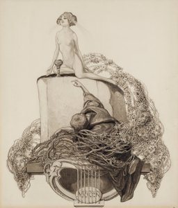 Ex Libris Walther e Amelia Fahrenhorst da Franz von Bayros