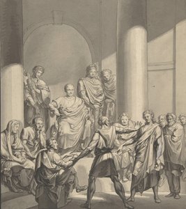 Assemblea di figure romane, da Regulus, una commedia di Collin, XIX secolo da Franz von Hauslab