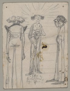 Caricatura di tre persone magre e anziane da Franz von Lenbach