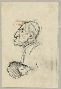Studio di ritratto di un cardinale, verso: Mulo visto di schiena (?) da Franz von Lenbach