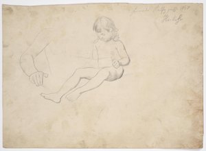 Studio di nudo di un bambino seduto che legge da Franz von Matsch