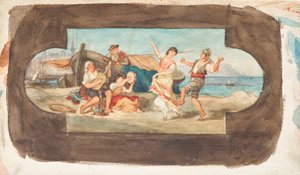 La danza degli italiani - Bozzetto di un affresco da Franz von Matsch