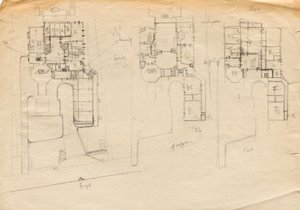 Bozzetti per la villa studio di Matsch - Pianta di tre piani da Franz von Matsch