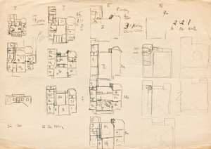 Schizzi di progetto per la villa studio di Matsch - Piante