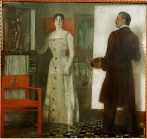 Franz e Mary Stuck nello studio da Franz von Stuck