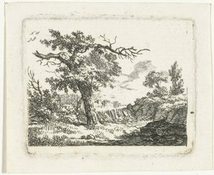 Paesaggio con albero con due rami secchi da Frédéric Théodore Faber