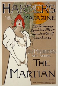 Illustrazione di copertina per la rivista Harpers con The Martian di DuMaurier, 1898