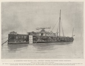 Una pratica di tiro interrotta, HMS Belleisle preparata per ulteriori esperimenti di artiglieria da Fred T. Jane