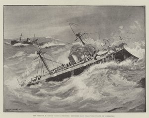 La nave da guerra spagnola, Reina Regente, riportata persa vicino allo Stretto di Gibilterra da Fred T. Jane