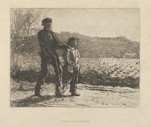 Un uomo cieco I viandanti, 1863 da Fred Walker