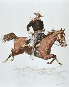 Ufficiale di cavalleria statunitense in uniforme da campagna degli anni 1870 da Frederic (after) Remington