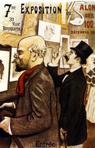 Affiche de la 7eme Exposition du Salon des 100. Dicembre 1894. Paul Verlaine da Frederic Auguste Cazals