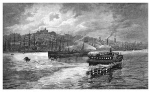 Scena notturna, Darling Harbour, Sydney, Nuovo Galles del Sud, Australia da Frederic B. Schell