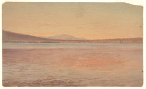 Vista lontana dei monti Katahdin e Traveller dal lago Millinocket