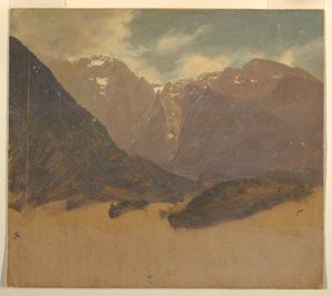 Disegno, Paesaggio alpino (Baviera o Svizzera), 1868 da Frederic Edwin Church